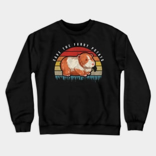 Save The Furry Potato, Retro Vintage Cute Hamster Crewneck Sweatshirt